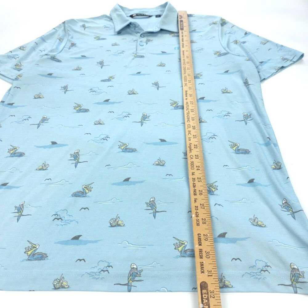TRAVIS MATHEW Going Rogue Golf Polo Shirt Beer Bird Novelty Print Resort Casual - Picture 4 of 10